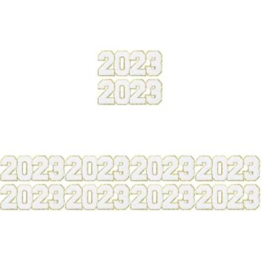 Imagem de Tofficu 10 Conjuntos 2023 Adesivos De Pano Número Decalques Costura Apliques Costurar Em Apliques 2023 Número Remendo Número 2 Ferro Em Remendo Ferro Em Números Remendos Dreses Roupas De