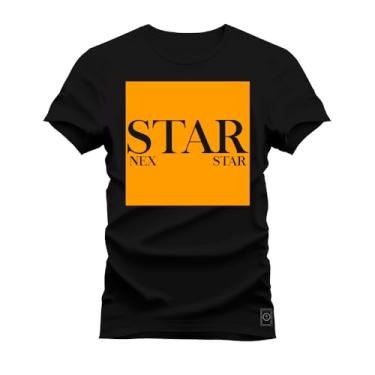 Imagem de Camiseta Algodão Estampada Premium Star Separation Preto G