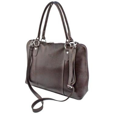 Imagem de Bolsa Feminina Executiva Jasmim em Couro Galvani (Café)