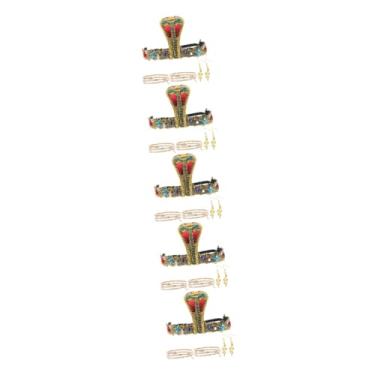 Imagem de 5 conjuntos de faixa de cabeça de pulseira miss arnês frisado poliéster metal/89