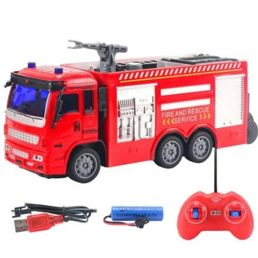 Imagem de Brinquedo de caminhão de bombeiros com controle remoto de 2 canais para crianças