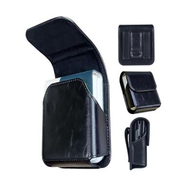 Imagem de Maezar Capa para celular Samsung Galaxy Z Flip 5, Flip 4, Flip 3, coldre de cinto, bolsa de telefone de couro, suporte de telefone com clipe de cinto para Motorola Razr + 2023, 40 Ultra, Razr 5G