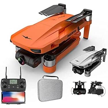 Imagem de Câmera Drone KF102 GPS Drone 4k Profesional 8K HD Câmera 5G Wifi Gimbal de 2 eixos Fotografia aérea Brushless Dobrável Quadcopter RC 1200M Drone 4k, Orange-4K-Bag-1B