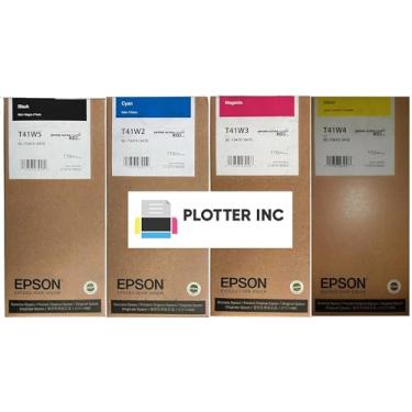Imagem de Conjunto de tinta Epson T41W T41W520 T41W220 T41W320 T41W420 para SureColor T3470 T5470 T3475 T5475 Preto, Ciano Magenta, Amarelo