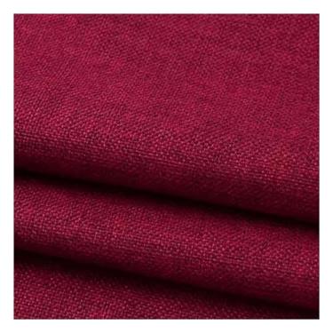 Imagem de Costura e Tecido Tecido De Linho De Cor Sólida 1 Jarda, Tecido De Estofamento Diy Para Cadeiras, Sofá, Cortinas De Toalha De Mesa, Pano De Linho Macio E Espesso, Lavável À Máquina (Color : Wine red,