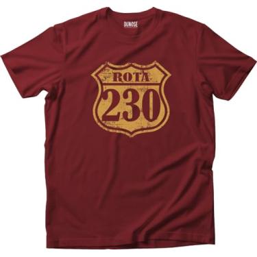 Imagem de Camiseta Algodão Masculina Rota 230 Tamanho:GG;Cor:Vinho