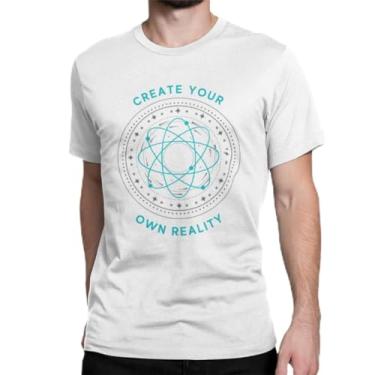 Imagem de CAMISETA TSHIRT BÁSICA PREMIUM CREATE YOUR OWN REALITY (BR, Alfa, XG, Regular, branco)