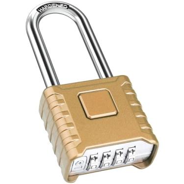 Imagem de Diyife Cadeado de combinação longo de 5,8 cm, cadeado grande e resistente ao ar livre [desbloqueio com um toque] à prova de intempéries de alta segurança, design de senha oculta, adequado para armário
