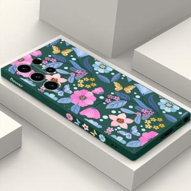 Imagem de LEECG Capa para Samsung Galaxy S23 Ultra, capa para Samsung S23 Ultra, design de padrão criativo, capa protetora fina de silicone para celular S23 Ultra, 6,8 polegadas, verde