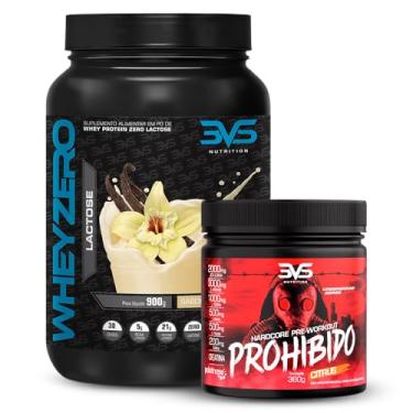 Imagem de 3VS Nutrition Combo Whey Zero Lactose 900gr Sabor Baunilha + Pré Treino Prohibido 360g Sabor Citrus