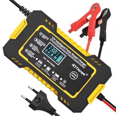Imagem de Carregador De Bateria 12v Inteligente Carregador Automotivo Carro Moto-Amarelo