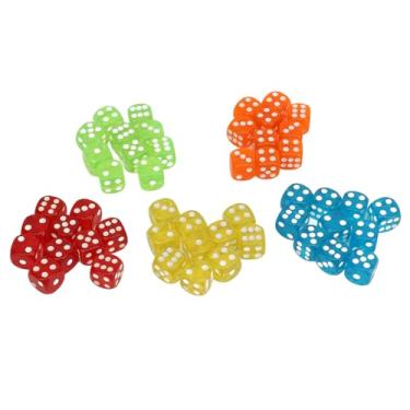 Imagem de Conjunto de dados de jogo de 6 lados, conjunto de dados DND, 50 peças, dados translúcidos de plástico para jogos de tabuleiro, jogos de matemática, jogos de mesa