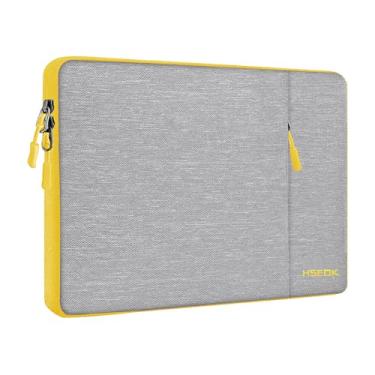 Imagem de Capa para laptop 15 15,6 16 polegadas capa resistente à água para MacBook Pro 16 polegadas e 15,4", Surface Book 2/1 15" e mais populares 15"-16" HP Dell Asus Acer Razer MSI Notebooks, cinza e amarelo
