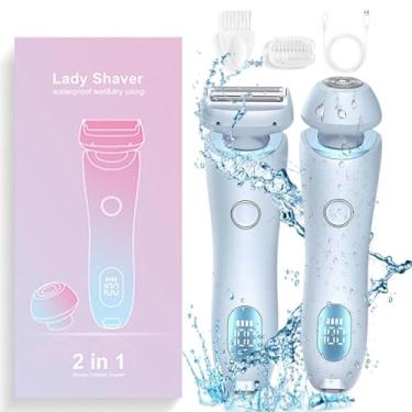 Imagem de YYGJYGOO Máquina de barbear Dusk para mulher - Silky Glide Pro 3.0, máquina de barbear elétrica 2 em 1, aparador de biquíni para mulher resistente à água IPX7, para uso húmido ou seco (azul)