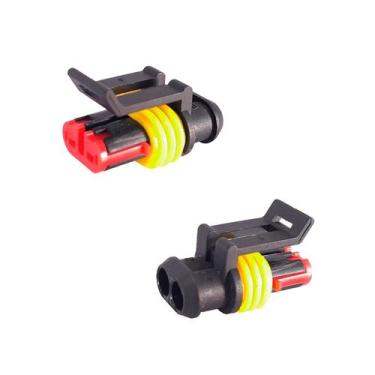 Imagem de 10x Conector Chicote 2 Vias Fêmea Selado Impermeável - GREEN