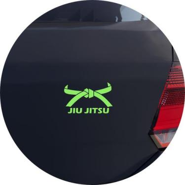 Imagem de Adesivo de Carro Jiu Jitsu Faixa - Cor Dourado - Melhor Adesivo, Verde
