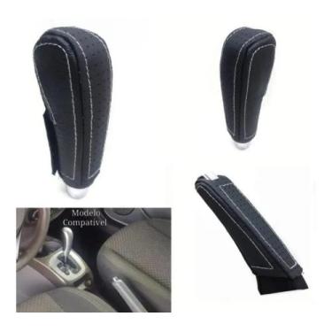 Imagem de Kit Capa Couro Câmbio Dualogic e Alavanca Freio de Mão Fiat Palio Stra