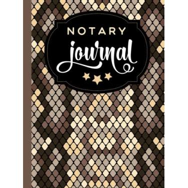 Imagem de Hardcover Notary Journal: 8.5x11 Large Notarial Logbook/With 200 Numbered Pages - Two Record Logs Per Page / 400 Records/Ledger Book Gift For ... / Beige Tan Snake Skin - Animal Print Pattern