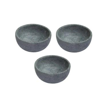 Imagem de Kit 3 Cumbuca Pedra Sabão Tigela Bowl Para Caldo Sopa 150ml