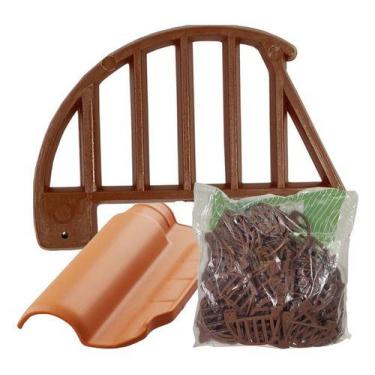 Imagem de Kit 200 Passarinheiras Telha Romana Anti Passaro Morcegos - Plastipan