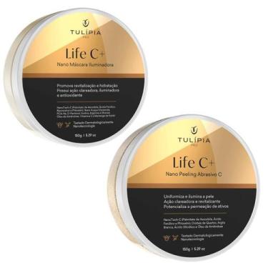Imagem de Kit Máscara E Esfoliante Clareador Vitamina C Life C Tulipia - TULÍPIA