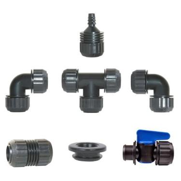Imagem de Conexões para mangueira irrigação santeno - kit 7 unidades