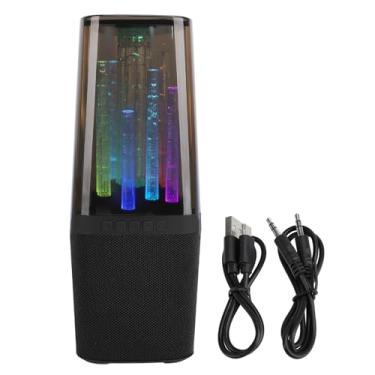 Imagem de Alto-falante Sem Fio Com Efeitos de Iluminação RGB, Desempenho de Som Nítido, Conexão Rápida, Leve, Portátil, Suporte AUX USB, Tempo de Carregamento de 1,5 Horas, Tempo de (BLACK)