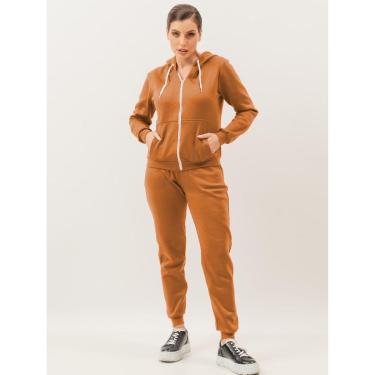 Imagem de Roupa de Frio Conjunto Moletom Calça Blusa Agasalho Abrigo Manga comprida-Feminino