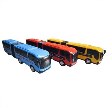 Imagem de Kit 2 Ônibus De Brinquedo Grande Articulado Sanfona Realista - DIVERPL