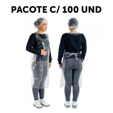 Imagem de 100 avental plastico transparente 70x120 descartavel - ARADESC, 100 AV