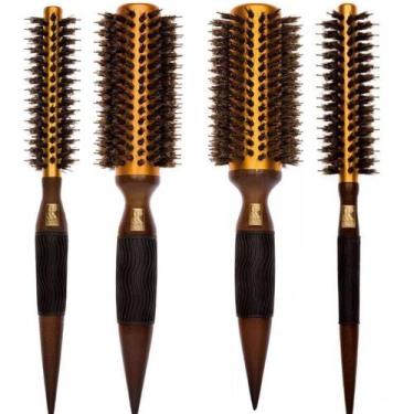 Imagem de Combo 4 escovas térmicas metálicas profissionais marco boni