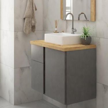 Imagem de Gabinete para Banheiro 1 Porta 2 Gavetas Castellon - Darabas Agardi