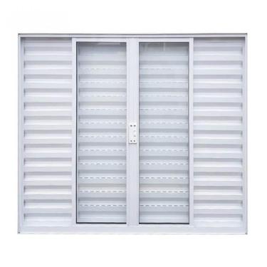 Imagem de Janela de Alumínio de Correr 100x150cm 6 Folhas com Vidro Liso Soft Pl