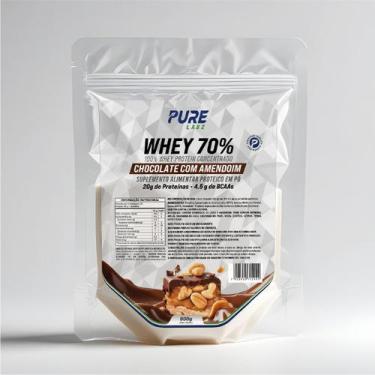 Imagem de Whey Protein Concentrado 70% 900g Pure Athletic, Chocolate com Amendoi