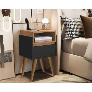 Imagem de Mesa de Cabeceira Luxo com 1 Gaveta Pés Palito Yasmim - Cores - Compra