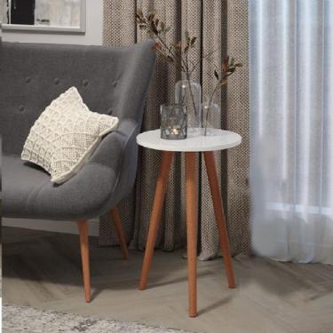 Imagem de Mesinha Lateral Pé Palito Retro Canto Madeira Sala Tripé - Móveis C.