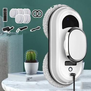 Imagem de CHOGNHAN Robô De Limpeza De Vidro Inteligente Com 10 Panos De Limpeza,5600pa Robô Limpador De Janelas,Limpeza AutomáTica Com Planejamento De Caminho Inteligente,Uso úMido Ou Seco