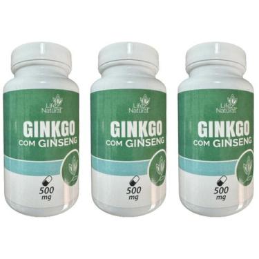 Imagem de Kit 3 Ginkgo Biloba com Ginseng - Life Natural - 60 Cápsulas