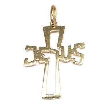 Imagem de Pingente de Ouro 18 K Crucifixo Jesus . - Elegancy Joias