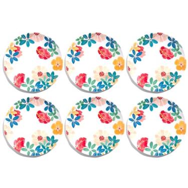 Imagem de Abode Homewares Prato de jantar floral de melamina da TarHong Audrey, conjunto de 6, 26,7 cm, interior/exterior