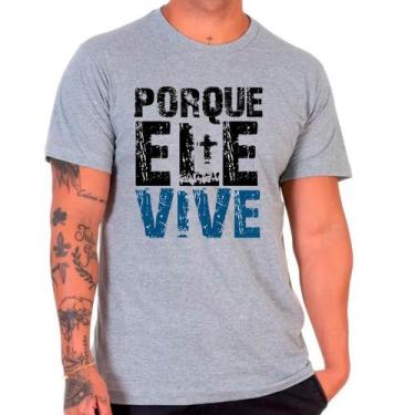 Imagem de Camiseta gospel moda evangélica cinza masculina - DESIGN CAMISETAS, Ci