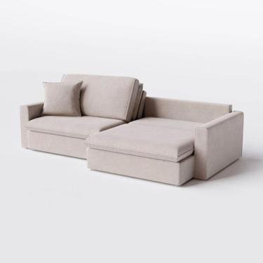 Imagem de Sofá Cama Bélgica Retrátil e Reclínável 2,70m em Linho Aston Cinza Ama