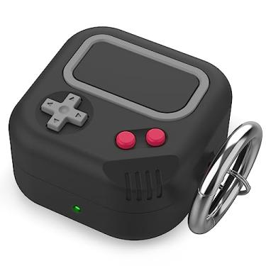 Imagem de TRONWIN Capa para Galaxy Buds Pro 2, design retrô de jogo para Samsung Galaxy Buds 2 Pro/Live/Fe, capa de silicone para homens/mulheres (preto)