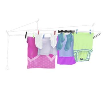 Imagem de Varal De Teto Monaco Aço Branco 1 metro Secalux