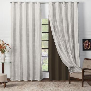 Imagem de Cortina Tecido Blackout Com Voil Xadrez Para Janela 5,00m x 2,70m - MH