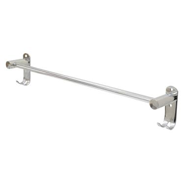 Imagem de LUMAI Toalheiro de Aço Inox Polido com Ganchos, Suporte para Toalhas Brilhante com uma Barra, Porta Toalhas de Parede Banheiro