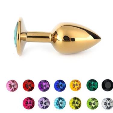 Imagem de Plug anal aço dourado - variedade de cores - SEXY IMPORT, Roxo