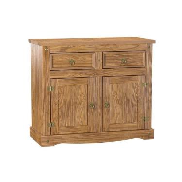 Imagem de Aparador Buffet Em Madeira 2 Portas 2 Gavetas 104 Cm Carvalho Rústico Elliottiis