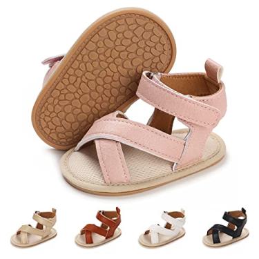 Imagem de Sapatos de verão para bebês meninos e meninas, sola de borracha, para uso ao ar livre, primeiro andador, meninas e meninos, J # Rosa, 12-18 Months Toddler