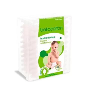 Imagem de Cotonete Para Bebê Bellacotton hastes flexiveis Higiene - 50 Unidades